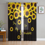 P&auml;evalill Must Taust T&uuml;llkardinad Elutuba K&ouml;&ouml;k Sifonkardin Magamistuba R&otilde;du L&auml;bikumav Kardin Moodne Kodu Dekoratsioon 135W x 114H(cm)