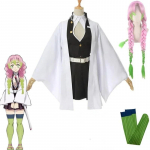 Bambini t&auml;iskasvanud Demon Slayer Kimetsu No Yaiba Anime Kimono Kanroji Mitsuri Kost&uuml;&uuml;m Cosplay Kisatsutai kandis Seksikas vestiti di L-(Full set+wig)