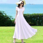 Suvekleit pikk seelik V-kaelusega &scaron;ifoon isekasvatav naiste boheemlane rannaseelik Fairy seelik kangast kerge ja hingav suur seelik XXL