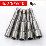 6mm-19mm impact Socket Magnetic Nut Screwdriver 1/4 hex key set Drill Bit Adapter for Power Drills Impact Drivers Socket kit 6-10mm(5PCS)