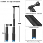 GoPro 12 Selfie Sticki alumiiniumsulamist pika varda pikkus kuni 93 cm GoPro Hero 12 11 10 9 Insta360 ONE X3 DJI OSMO Action 3 jaoks
