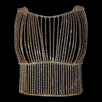 Mitmekihiline kivega l&uuml;hike topp Rinnakett/ Alusp&uuml;ksid T-stringi kett Elegantne keekett Ehted