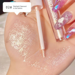 Liquid Eyeshadow Natural Highlight Brightening Waterproof non-Makeup Sleeper Silkworm Pearl Glitter Eyeshadow Liquid Lasting Setting women's makeup 1#