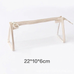 L&auml;bipaistev suure mahutavusega lihtne pliiatsikott Kawaii kosmeetikakott kooli&otilde;ppe kirjatarbed kontoritarbed valge