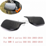 E60 Mirror Cover M Style Car Side Rearview Mirror Cover Cap Trim For BMW 5 6 series E61 E63 E64 2003-2010 Rear View Mirror Caps Carbon pattern-2pcs