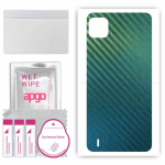 apgo Protective Skin Sticker for the back compatible with Wiko Y82, Wrap Film, Foil, Vinyl - Pattern Carbon Chameleon CAKA1