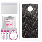 apgo Protective Skin Sticker for the back compatible with Motorola Moto Z Play, Wrap Film, Foil, Vinyl - Pattern Carbon Black Pixel