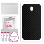 apgo Protective Skin Sticker for the back compatible with Samsung Galaxy J7 (2017), Wrap Film, Foil, Vinyl - Pattern Carbon Black