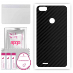 apgo Protective Skin Sticker for the back compatible with Tecno F2, Wrap Film, Foil, Vinyl - Pattern Carbon Black