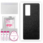 apgo Protective Skin Sticker for the back compatible with vivo X50 Pro Plus, Wrap Film, Foil, Vinyl - Pattern Black Honeycomb
