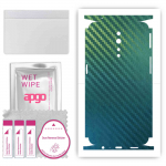 apgo Protective Skin Sticker for the back+sides compatible with Oppo Reno Z, Full Wrap Film, Foil, Vinyl - Pattern Carbon Chameleon CAKA1