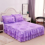 3 tk Voodilina Pol&uuml;estermaterjalist &Uuml;mberm&otilde;&otilde;tuv Kahekohaline Voodikate Padjap&uuml;&uuml;ridega Madratsikate Voodipesukomplekt Elastne Kuningliku Suurusega Voodilina 180X220CM