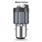 1tk 30000LM BA20D H6 H4 LED mootorratta esitulede pirn rolleri tuled topelt kalasilm objektiiv CSP Moto LED mootorratta lamp valge merevaigukollane BA20D H6