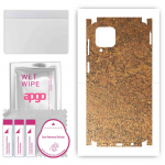 apgo Protective Skin Sticker for the back+sides compatible with Samsung Galaxy M62, Full Wrap Film, Foil, Vinyl - Pattern Rusty Copper