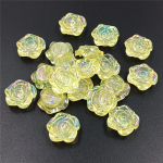 Roosihelmed DIY ehete aksessuaarid 10 tk loominguline akr&uuml;&uuml;l AB maagilise v&auml;rvi ripatsid lille lameda p&otilde;hjaga perforeeritud moe ripatsid pakkumise kollane