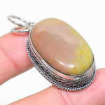Natural Polygram Jasper Gemstone 925 Sterling Silver Gift Pendant 1.89 i9l90