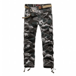 Fashion men's camouflage trousers multi-pocket casual trousers men's Slim long trousers hundred loose straight trousers 29