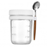 350 ml &uuml;le&ouml;&ouml; kaeratops lusika ja kaanega lekkekindel klaasist hommikus&ouml;&ouml;gikonteiner kaerahelvesalati jogurti jaoks keskkonnas&otilde;bralik korduvkasutatav tass 350ml roosa