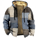 Meeste talvetr&uuml;kiga fliisist jakiga kardigan lukuga jope L sinine