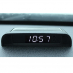 &Ouml;&ouml;ekraaniga termomeetriga autokellad, auto sisemine digitaalkell, mis kleebitakse p&auml;ikeseenergial t&ouml;&ouml;tava 24-tunnise autokella k&uuml;lge 10.6*7.3*2.3cm,No Temp valge