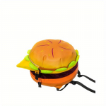 Hamburgeri disaini seljakott, armas multifilmi Hamburgeri koolikott, loominguline &uuml;mmargune p&auml;evakott kollane