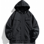 Jaapani vabaaja &uuml;hev&auml;rviline lahtine kapuutsiga mantel meeste s&uuml;gisene k&otilde;ik-&uuml;hes veekindel p&auml;ikesekaitsekreem paarile L must