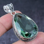 Aqua Apatite Gemstone Handmade 925 Sterling Silver Jewelry Pendant 2.17 w5z08