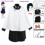 Tsuyuri Kanao Cosplay must parukas Kost&uuml;&uuml;m Kimono Naine T&uuml;druk Anime Deemonit Slayer Kimetsu No Yaiba Uniform Uusaasta Kimono Haori Riided Lapsed T&uuml;drukud S