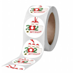 500 tk/rull J&otilde;ulud &Uuml;mmargune Mask Lumemees Kleepsud Isekleepuv Silt 500pcs/roll