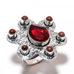 Natural Mozambique Garnet Gemstone 925 Sterling Silver Gift Ring Size 6 m9w87