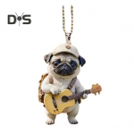 Kitarrikoera akr&uuml;&uuml;list rippuv kaunistus Kodu siseruumides j&otilde;ulupuu auto tahavaatepeegel 2D lame mops kutsika rippuv ornament Multifilm loomade ripats Pekingese