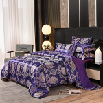 Kodutekstiil Euroopa Satiin Jacquard (Neljaosaline komplekt Kolmeosaline komplekt) Tekikate voodilina Padjap&uuml;&uuml;r &Uuml;heinimesevoodi kaheinimesevoodi voodipesu 2.0m bed quilt cover 220*