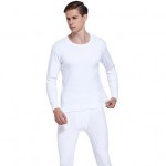 2 tk/komplekt meeste soe salongikomplekt O-kaela pikkade varrukatega topid elastne v&ouml;&ouml;koht pikkade p&uuml;kste komplekt &uuml;hev&auml;rviline M valge