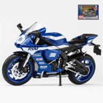 1/12 Yamaha YZF-R1M Sulamist V&otilde;idus&otilde;idu Mootorratta Mudel Simulatsioon Valatud Metall Maastiku Mootorratta Mudel Heli ja Valgustusega Laste M&auml;nguasi Kingitus sinine