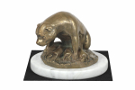 American Staffordshire Terrier, Amstaff I - dog figurine, statue on white marble, trophy for Art-Dog dog show exhibition