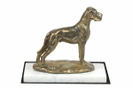 Great Dane II - dog figurine, statue on white marble, trophy for Art-Dog dog show exhibition