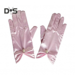 1 paar pruudi pulmakindaid plisseeritud sileda satiiniga libisemisvastane kunstp&auml;rli sisekujundus elastne puhtav&auml;rviline tantsuball bankett-kokteilipeo daamikindad roosa