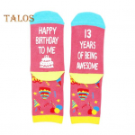 1 paar unisex s&uuml;nnip&auml;evasokke kirjapildiga, keskmise pikkusega, paksud, soojad p&otilde;randasokid, peidetud &otilde;nnistuse disain, libisemiskindlad, kootud, igap&auml;evaseks kandmiseks, spordisokid A