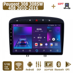 Android Carplay autoraadio Peugeot 308 308SW 408 2010-2016 multimeediumipleieri peakomplekt Stereo GPS-navigatsioon BT WIFI 2+32GB 1+16GB must