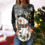 Women's Round neck Hooded Loose Long-sleeved Tops Casual Tops Home Leisure Pajamas Tops XXL