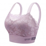 Naiste rinnahoidja lai &otilde;larihm &otilde;&otilde;nes lillemustriline pits &otilde;mblusteta bandeau kokkupuutevastane maksimaalne mugavus p&otilde;rutuskindel Push-up kinnij&auml;&auml;misvastane juhtmevaba L must