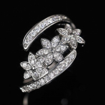 &Otilde;rnad lilleavaga reguleeritav s&otilde;rmus naiste kihlusehted pimestava tsirkooniumoksiidiga h&otilde;bedase v&auml;rvi aksessuaaridega kingitus Resizable