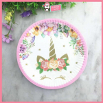 10 tk Unicorn Theme Pabertaldrikud Ripsmed &Uuml;kssarviku taldrik Britip&auml;evapeoks vajab kaunistust roosa