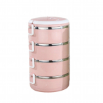 Roostevabast terasest s&ouml;&ouml;gikarp, virnastatavad lekkekindlad termobentokarbid t&auml;iskasvanutele, lastele, kaasaskantav toidukonteiner koduseks piknikuks 4PCS roosa