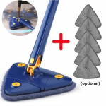 Kolmnurkne mop, 360 kraadi p&ouml;&ouml;rlev sisset&otilde;mmatav reguleeritav puhastusmopp vanni plaatide p&otilde;randa seinaklaaside puhastamiseks (Kaasas asenduslapid) Mop+1 replacement towel sinine