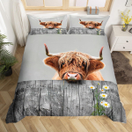 &Scaron;oti m&auml;giveise tekikate Geomeetriline Puidust laua Rustikaalne voodipesukomplekt Lilled Loom Talumaja tekkikate Lehm tekikate EU Single(135x200cm)