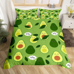 Avokaado tekikottide komplekt lastele Kawaii voodipesukomplekt Armas puuviljade lohukott Kahe suurusega troopiline botaaniline multifilmi tekikate 70x133cm 2pcs