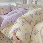 Neljaosaline komplekt, pestud puuvillane voodilina, tekikott, &uuml;hiselamu kolmeosaline komplekt 1.8m bed