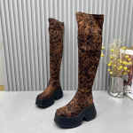 mood Leopard &Uuml;le P&otilde;lve Naiste K&otilde;rged Saapad Platvorm Suede K&otilde;rge Kontsaga Kingad Naine Br&auml;nd Talv 2025 Trend Seksikad Robustsed Botas Mujer 37 khaki