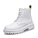 Mood meeste mood originaal nahast saapad must valge s&uuml;gis talv kingad kauboi t&ouml;&ouml;saapad n&auml;gus platvorm pahkluuni saapad mehed 9.5 white